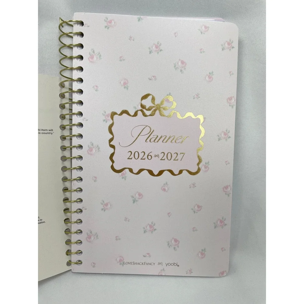 LoveShackFancy x Target Weekly Monthly Student School Planner Floral Ditsy Pink